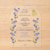 Invitations En Acrylique  Sweet Pea Floral Wedding (Recto)