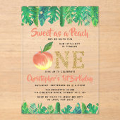Invitations En Acrylique Sweet Peach Boys 1er anniversaire (Recto)