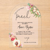 Invitations En Acrylique Sweet Petite Pêche Filles Baby shower Arc Élégant (Recto)