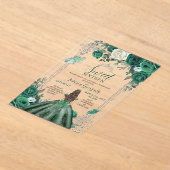 Invitations En Acrylique Sweet sixteen Emerald Green & Silver Anniversaire (Poser)