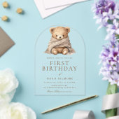 Invitations En Acrylique Sweet Teddy Bear 1er fête d'anniversaire (Insitu (Mariage))