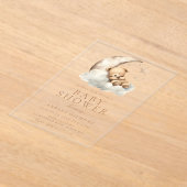 Invitations En Acrylique Sweet Teddy Bear Baby shower beige neutre (Poser)