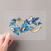 Invitations En Acrylique Symbol Infinity of Blue Morpho Butterflies (In situ (ordinateur de poche))
