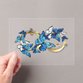 Invitations En Acrylique Symbol Infinity of Blue Morpho Butterflies (In situ (ordinateur de poche))