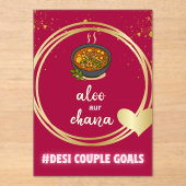 Invitations En Acrylique SYMBOLE ALIMENTAIRE DU Mariage pakistanais Desi In (Recto)