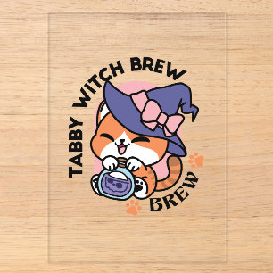 Invitations En Acrylique Tabby Witch Brew – Joli design de chat pour Hallow