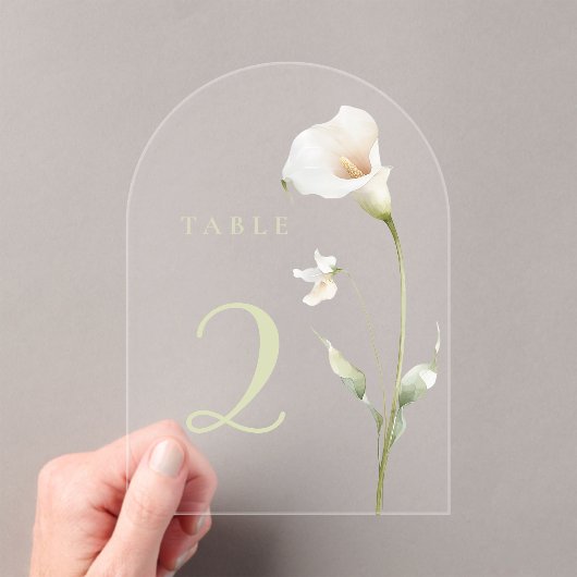 Invitations En Acrylique Table lys calla 2 (In situ (ordinateur de poche))