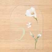 Invitations En Acrylique Table lys calla 2 (Recto)