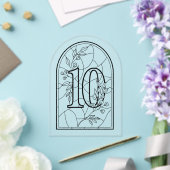 Invitations En Acrylique Table numéro dix de style vitrail (Insitu (Mariage))