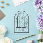 Invitations En Acrylique Table numéro onze de style vitrail (Insitu (Mariage))