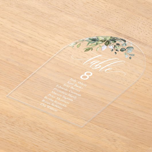Invitations En Acrylique Tableau des arches Mariages Feuilles d'Eucalyptus (Poser)