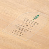 Invitations En Acrylique Tamara Pine Tree Mariage moderne (Poser)