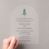 Invitations En Acrylique Tamara Pine Tree Mariage moderne (In situ (ordinateur de poche))