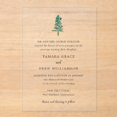 Invitations En Acrylique Tamara Pine Tree Mariage moderne (Recto)