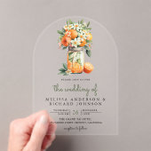 Invitations En Acrylique Tangerine Citrus Orange Mason Jar Wedding (In situ (ordinateur de poche))