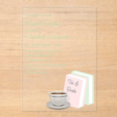 Invitations En Acrylique Tea & Books Bridal Shower (Recto)