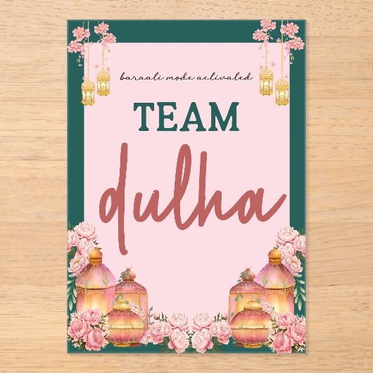 Invitations En Acrylique team dulha (Recto)