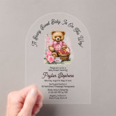 Invitations En Acrylique Teddy Bear Picnic Beary Baby shower sucré (In situ (ordinateur de poche))
