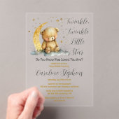 Invitations En Acrylique Teddy Bear Twinkle Twinkle Little Star Baby shower (In situ (ordinateur de poche))