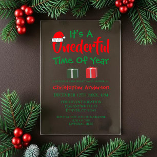 Invitations En Acrylique Temps fabuleux de l'année Noël 1er anniversaire