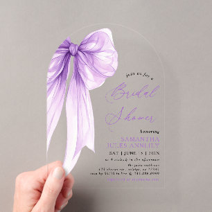 Invitations En Acrylique Tendance Moderne Coquette Rose Violet Lavage de Ma