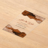 Invitations En Acrylique Terracotta Agate Marbre Mariage Enregistrer la dat (Poser)