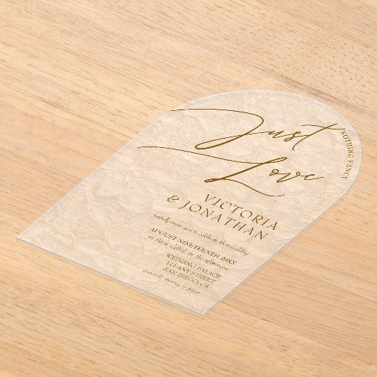 Invitations En Acrylique Terracotta Beige Trendy Simple Wedding (Poser)