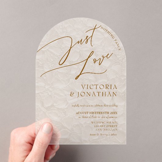 Invitations En Acrylique Terracotta Beige Trendy Simple Wedding (In situ (ordinateur de poche))
