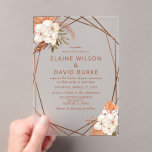 Invitations En Acrylique Terracotta Boho Pampas Mariage<br><div class="desc">Terracotta Boho Pampas Mariage Acrylique Invitations</div>