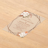 Invitations En Acrylique Terracotta Boho Pampas Mariage (Poser)