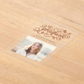 Invitations En Acrylique Terracotta Calligraphie Rustique (Poser)