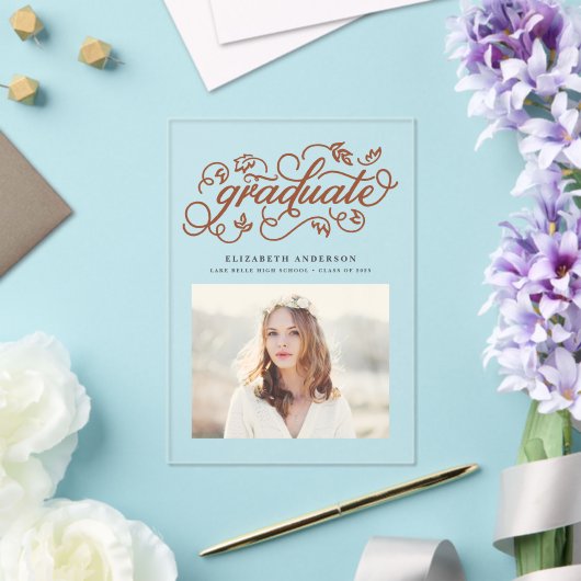 Invitations En Acrylique Terracotta Calligraphie Rustique (Insitu (Mariage))