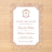 Invitations En Acrylique Terracotta Catholic Wedding Save the Date (Recto)