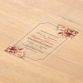 Invitations En Acrylique Terracotta Floral Border Wedding (Poser)