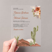 Invitations En Acrylique Terracotta Floral Cactus Wedding (In situ (ordinateur de poche))