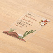 Invitations En Acrylique Terracotta Floral Cactus Wedding (Poser)