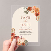Invitations En Acrylique Terracotta Floral Citrouille Mariage Enregistrer l (In situ (ordinateur de poche))
