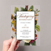 Invitations En Acrylique Terracotta florale rustique |Dîner Turquoise d'act (In situ (ordinateur de poche))