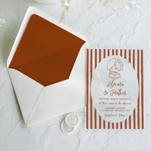 Invitations En Acrylique Terracotta Hand Painted Wedding