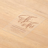 Invitations En Acrylique Terracotta M. et Mme Rustic Calligraphy Mariage (Poser)