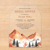 Invitations En Acrylique Terracotta Mountain Bridal Shower (Recto)