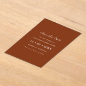 Invitations En Acrylique Terracotta Photo Save the Date Card (Poser)