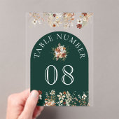 Invitations En Acrylique Terracotta Wildflower Emerald Acrylic Table Number (In situ (ordinateur de poche))