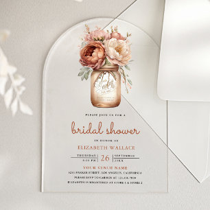 Invitations En Acrylique Terrine Florale en Terracotta pour Enterrement de