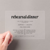 Invitations En Acrylique Texte moderne | Dîner de répétition (In situ (ordinateur de poche))