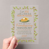 Invitations En Acrylique Thanksgiving Friendsgiving Party Citrouille Pie Fu (In situ (ordinateur de poche))