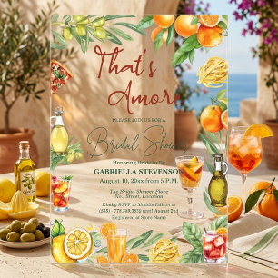Invitations En Acrylique That's Amore Cocktail Citrus Italien Enterrement d