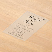 Invitations En Acrylique Thé de mariée | Fête des mariées noire et blanche (Poser)