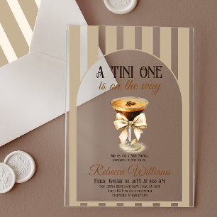 Invitations En Acrylique Thème café Espresso Martini Baby shower Bow