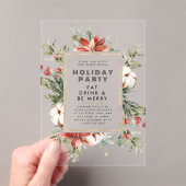Invitations En Acrylique Thème de Noël Cadre Floral Fête (In situ (ordinateur de poche))